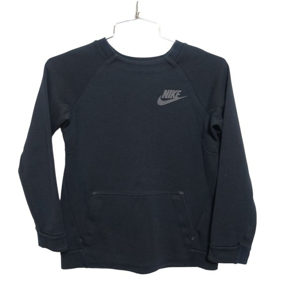 Nike Other - Nike Girls Small Pullover Sweatshirt Black Crew Neck Cotton Blend Athleisure